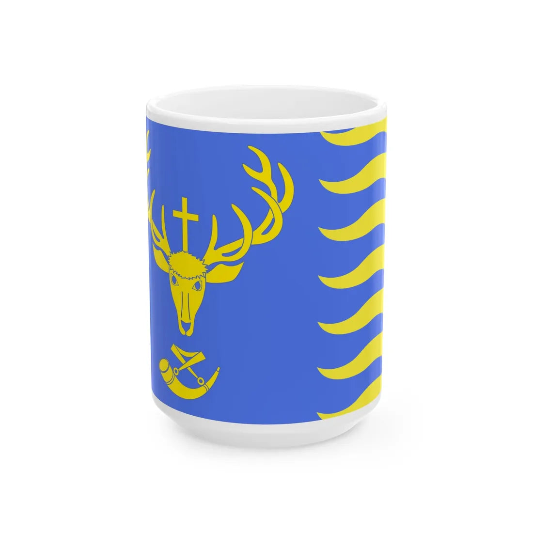 Drapeau de Saint-Hubert (Belgium) White Coffee Mug 15oz - Go Mug Yourself