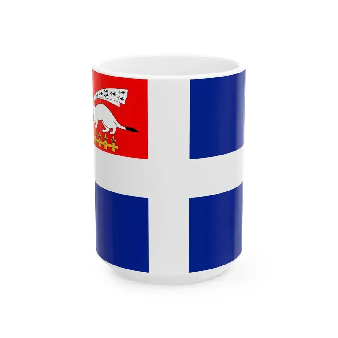 Drapeau de Saint-Malo 20e siecle (France) White Coffee Mug 15oz - Go Mug Yourself
