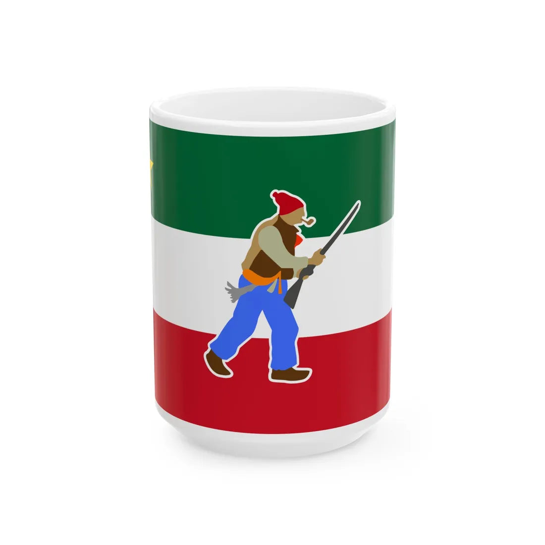 Drapeau des Patriotes avec Patriote (Canada) White Coffee Mug 15oz - Go Mug Yourself