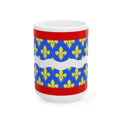 Drapeau fr departement Cher (France) White Coffee Mug 15oz - Go Mug Yourself