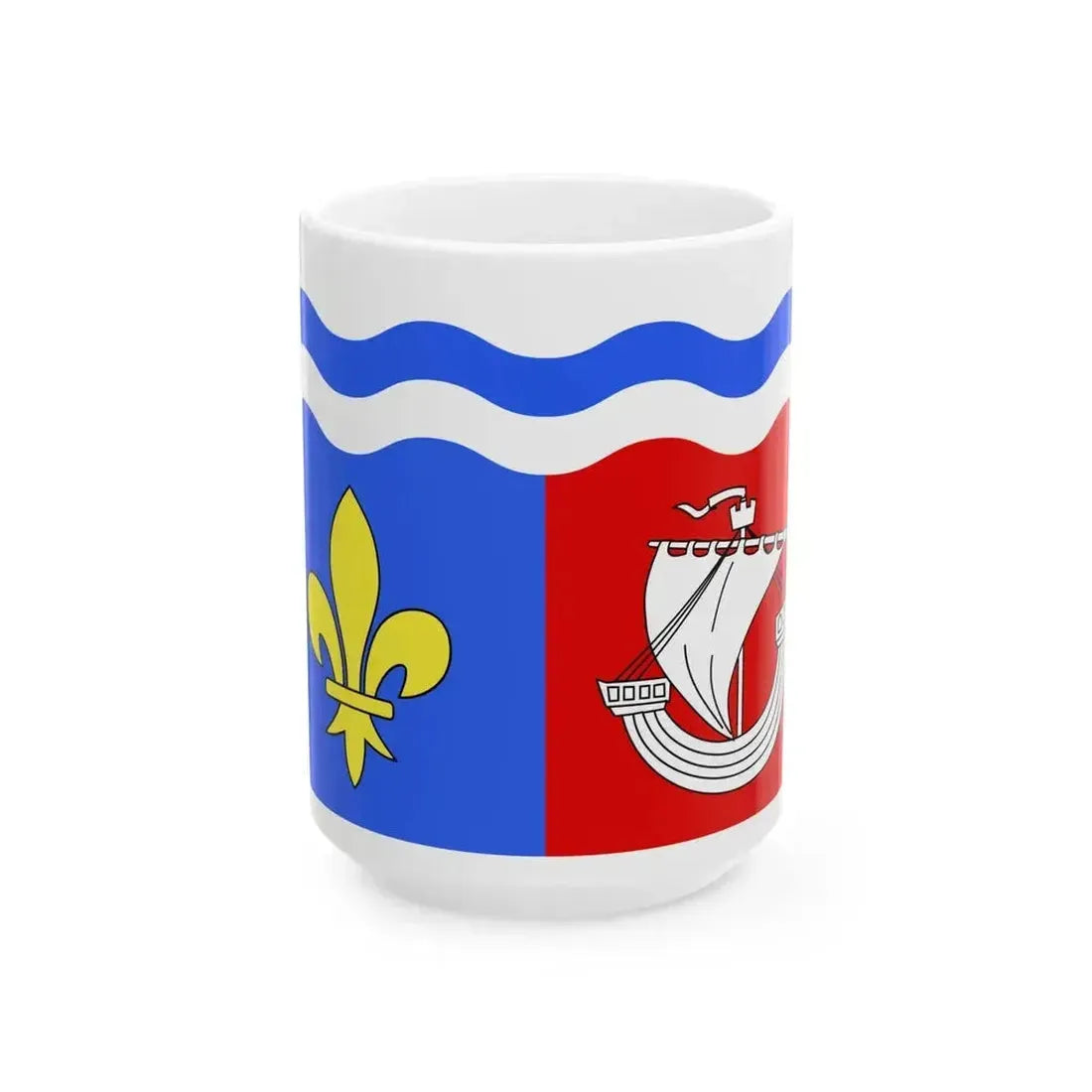 Drapeau fr departement Hauts-de-Seine (France) White Coffee Mug 15oz - Go Mug Yourself