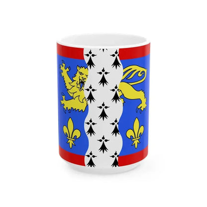 Drapeau fr departement Mayenne (France) White Coffee Mug 15oz - Go Mug Yourself