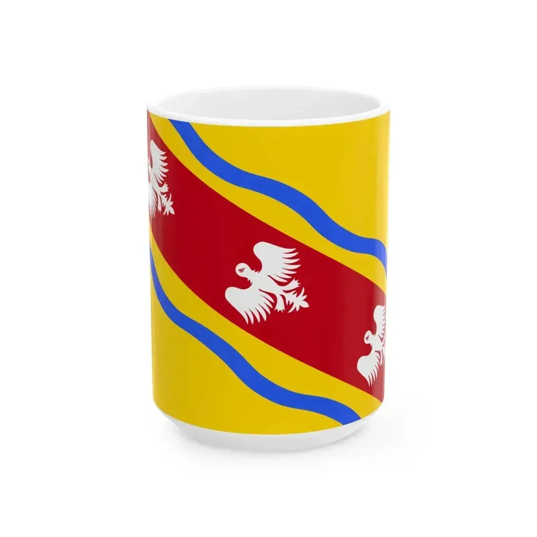 Drapeau fr departement Meurthe-et-Moselle (France) White Coffee Mug 15oz - Go Mug Yourself