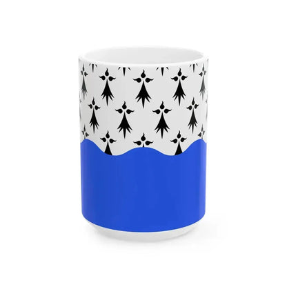 Drapeau fr departement Morbihan (France) White Coffee Mug 15oz - Go Mug Yourself