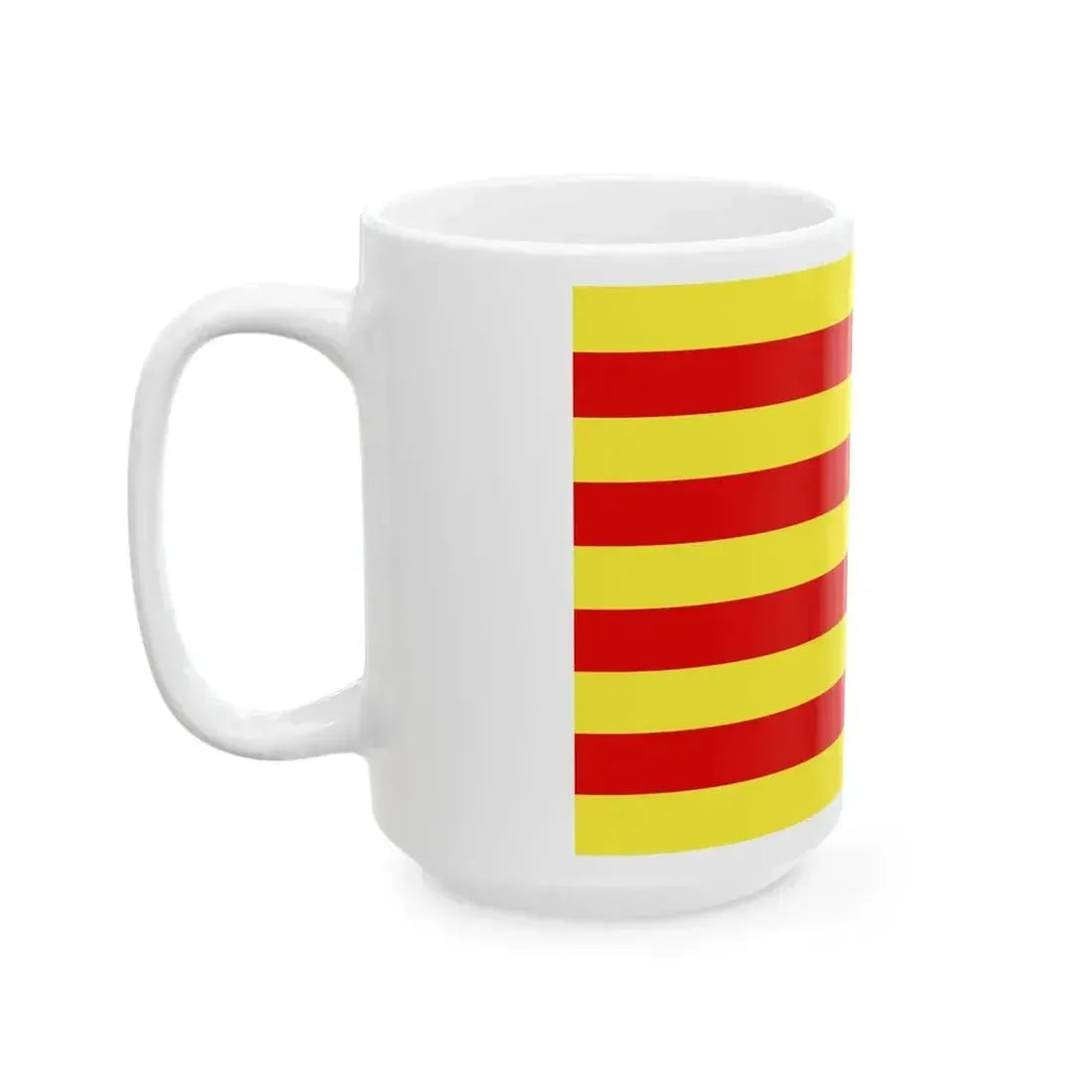 Drapeau propose pour le departement des Pyrenees-Orientales (France) White Coffee Mug - Go Mug Yourself