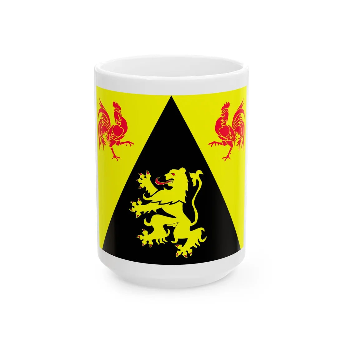 Drapeau Province BE Brabant Wallon (Belgium) White Coffee Mug 15oz - Go Mug Yourself