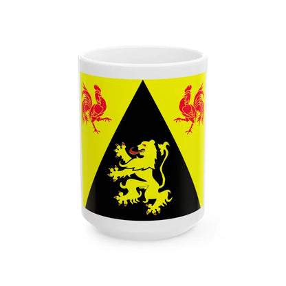 Drapeau Province BE Brabant Wallon (Belgium) White Coffee Mug 15oz - Go Mug Yourself