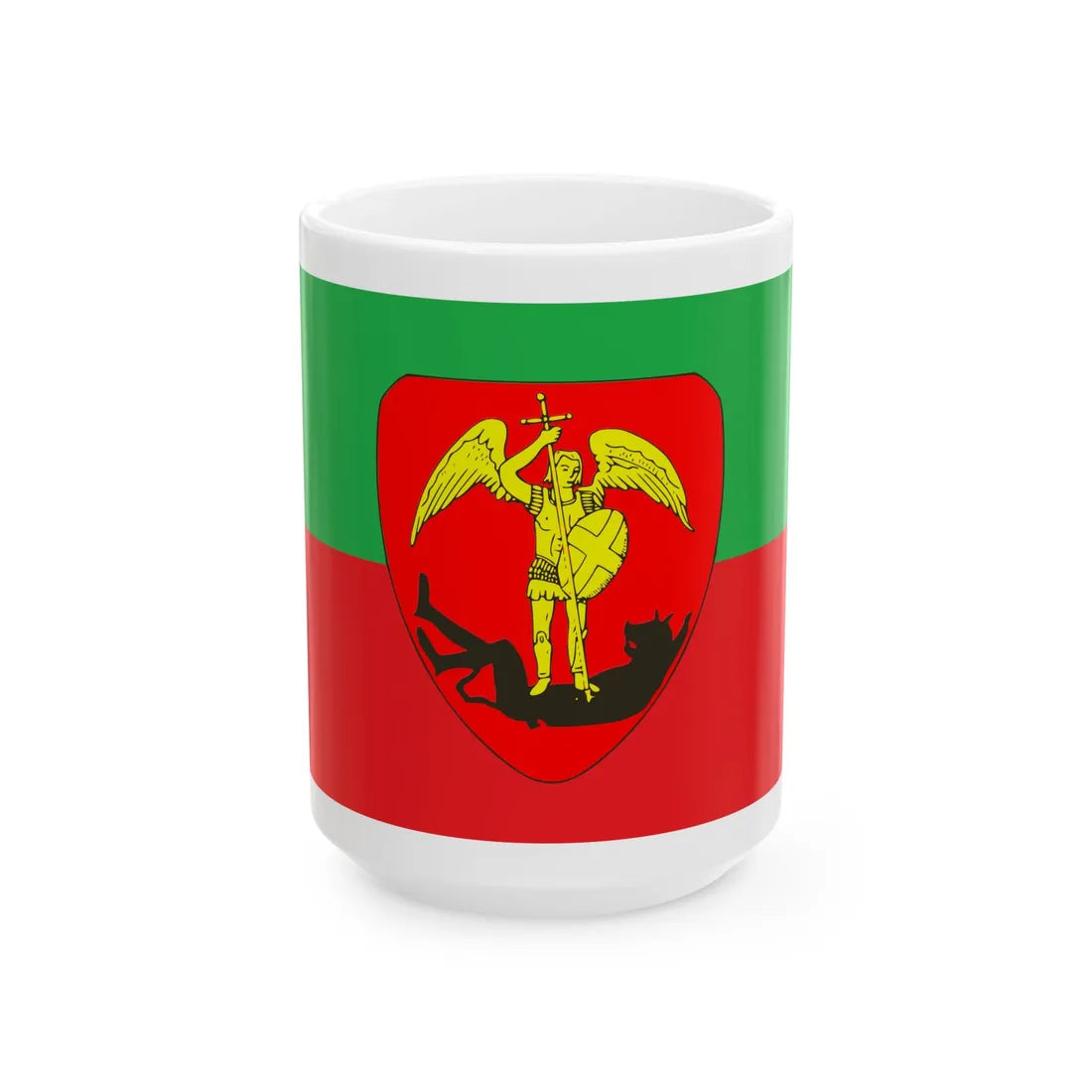 Drapeau ville de Bruxelles (Belgium) White Coffee Mug 15oz - Go Mug Yourself