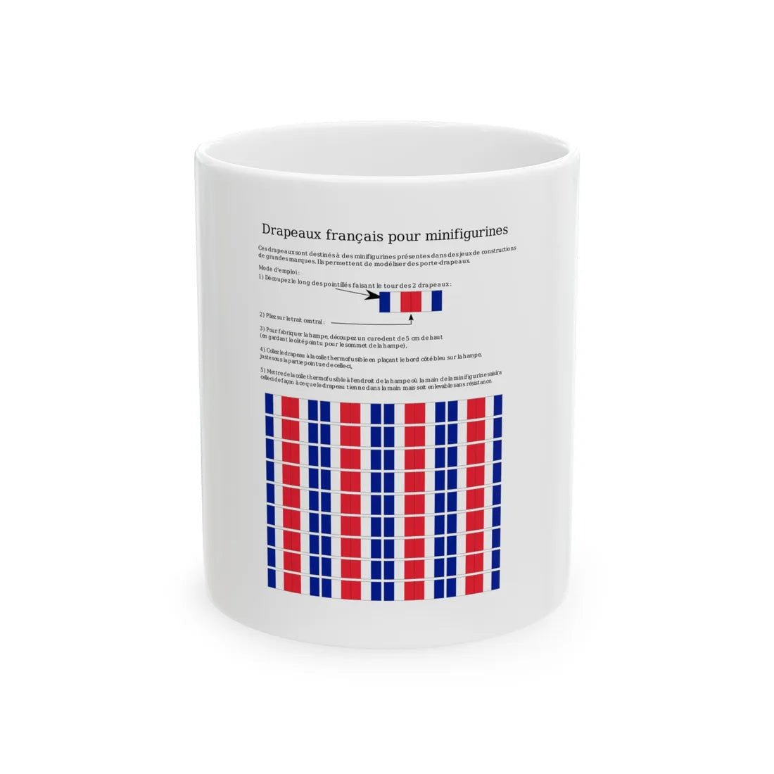 Drapeaux-Fr-minifigs-fr (France) White Coffee Mug 11oz - Go Mug Yourself