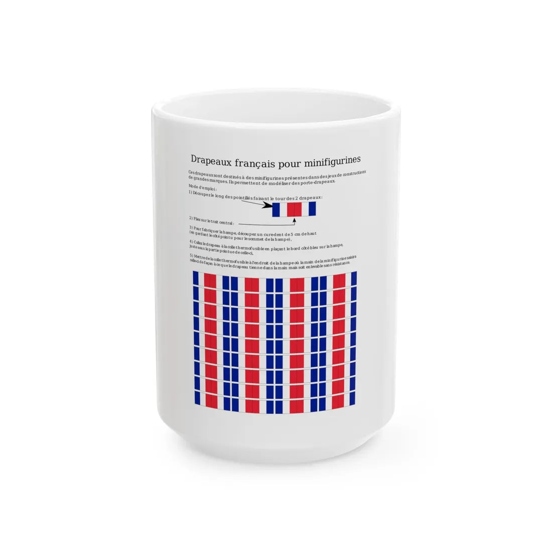 Drapeaux-Fr-minifigs-fr (France) White Coffee Mug 15oz - Go Mug Yourself