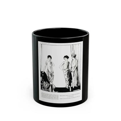 Draped and Cleverly Paneled ..., Harper's Bazaar, November 1921 - Black Coffee Mug 11oz - Go Mug Yourself