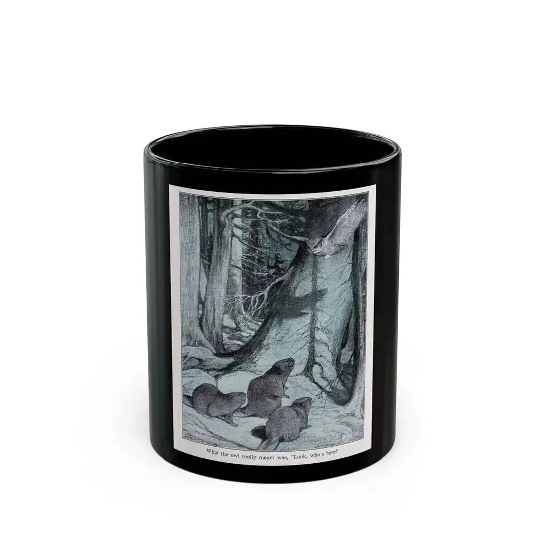 Drat that nosy, noisy owl - Black Coffee Mug 11oz - Go Mug Yourself