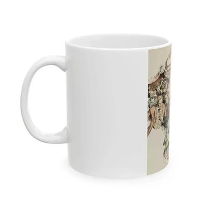 Draw, You Hell-Hound, American Weekly illustration, January 1, 1950 - White Coffee Mug - Go Mug Yourself