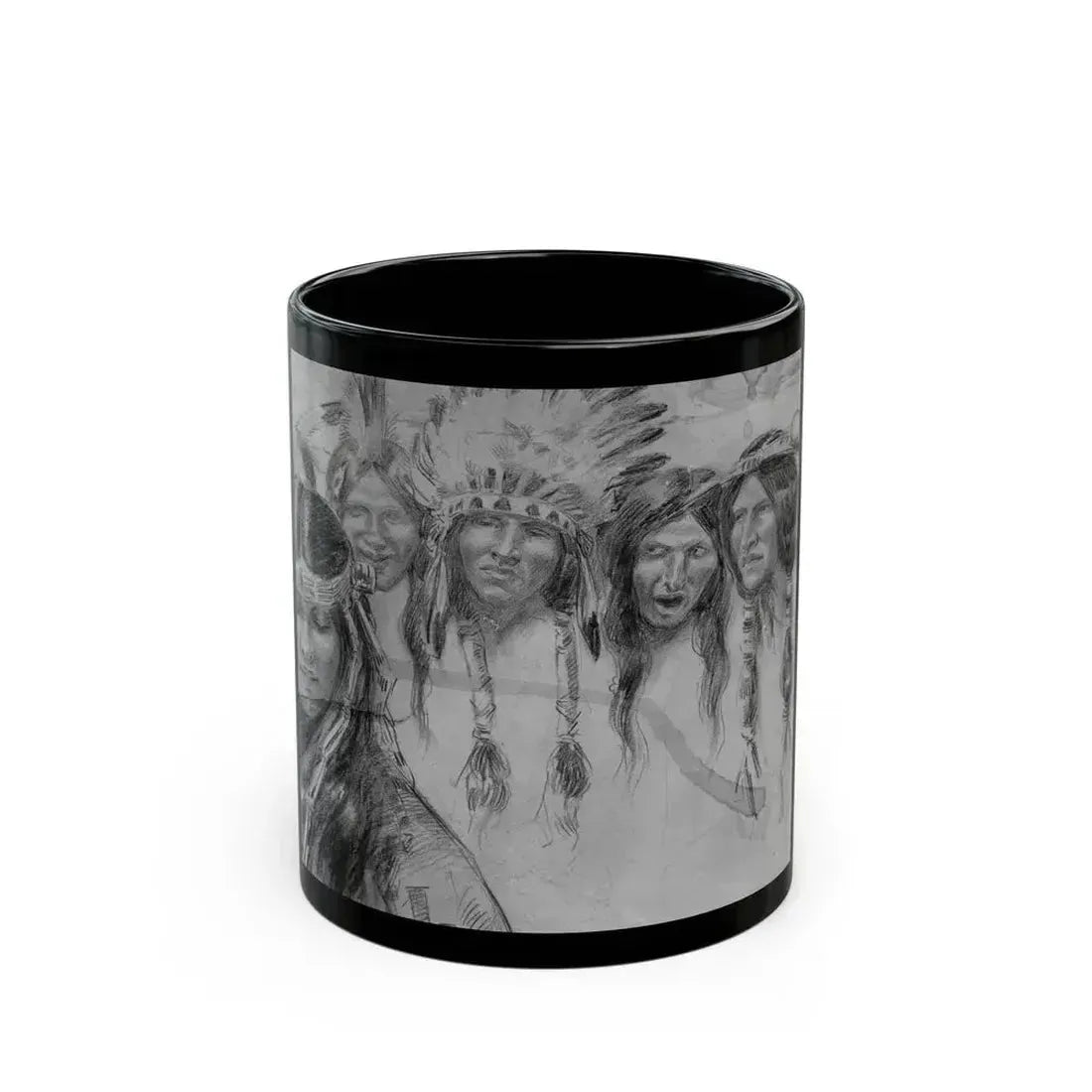 Drawing of Natives, 1906 - Black Coffee Mug 11oz - Go Mug Yourself