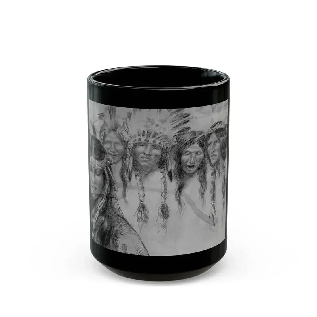 Drawing of Natives, 1906 - Black Coffee Mug 15oz - Go Mug Yourself