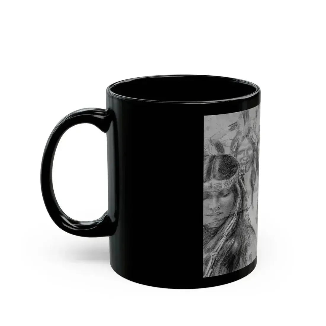 Drawing of Natives, 1906 - Black Coffee Mug - Go Mug Yourself