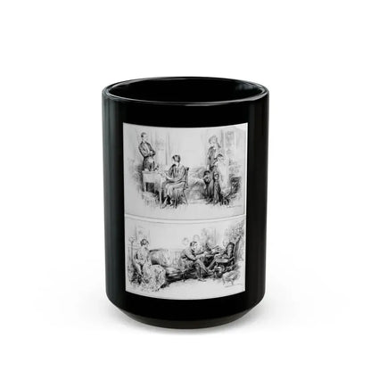Drawing-Room Scenes, Group of 2 (c. 1920s) - Black Coffee Mug 15oz - Go Mug Yourself