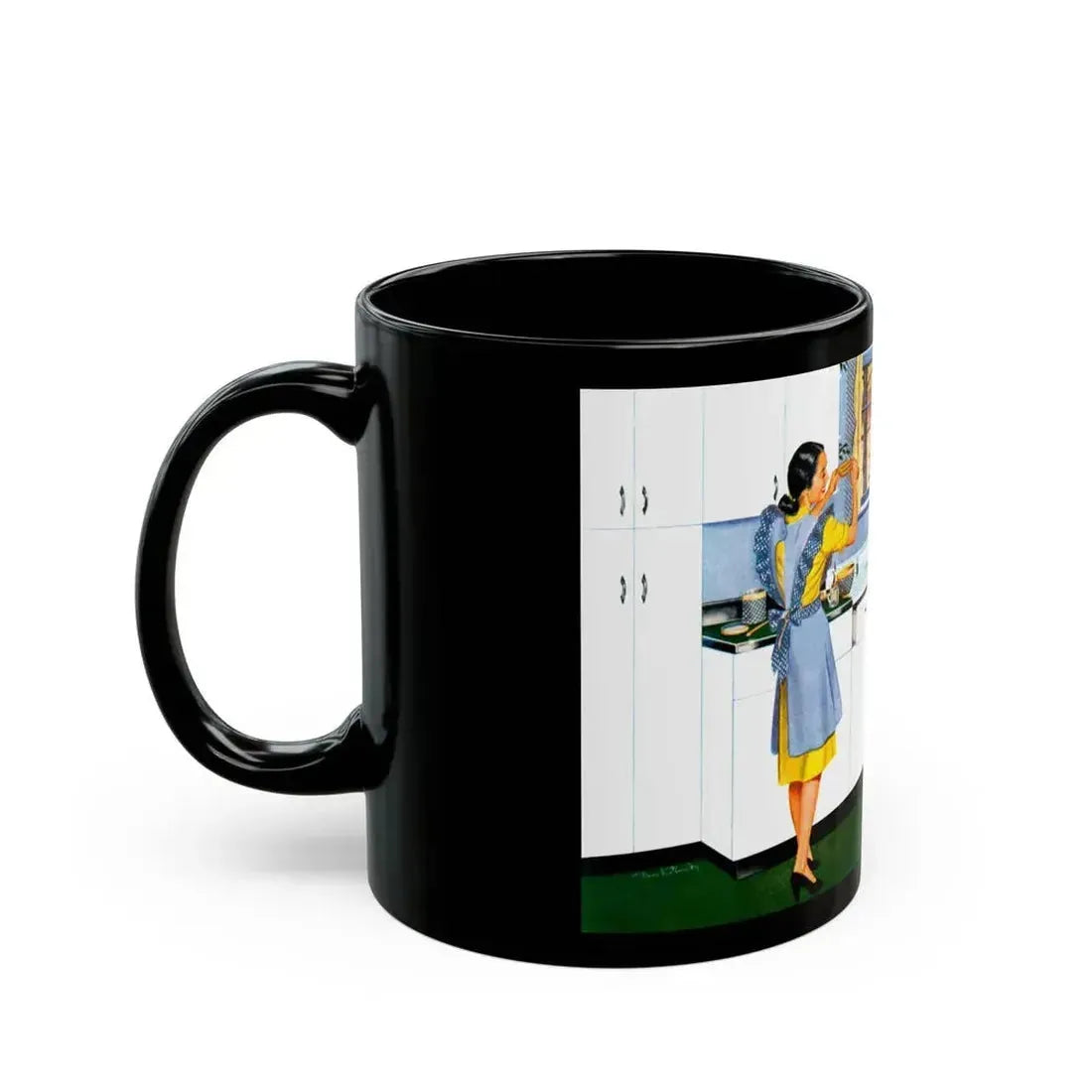 Dream Kitchen advertisement, 1947 - Black Coffee Mug - Go Mug Yourself