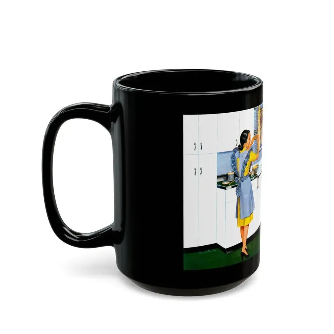 Dream Kitchen advertisement, 1947 - Black Coffee Mug - Go Mug Yourself