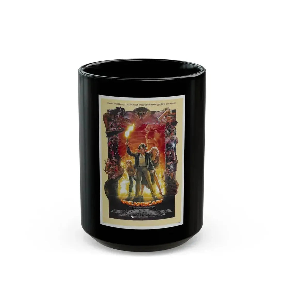 DREAMSCAPE 1984 Movie Poster - Black Coffee Mug 15oz - Go Mug Yourself