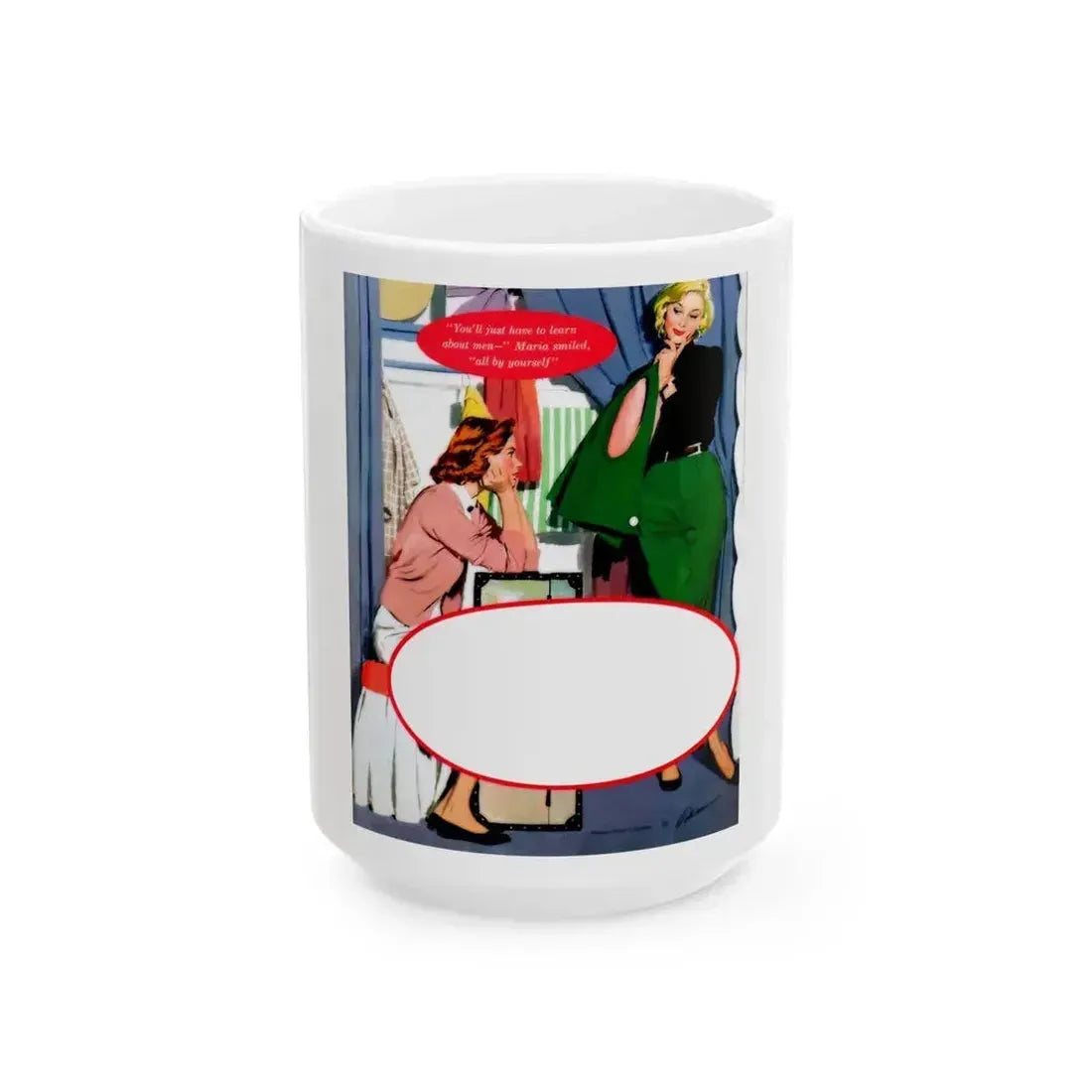 Dress For A Pretty Girl, Woman's Home Companion, August 1955 - White Coffee Mug 15oz - Go Mug Yourself