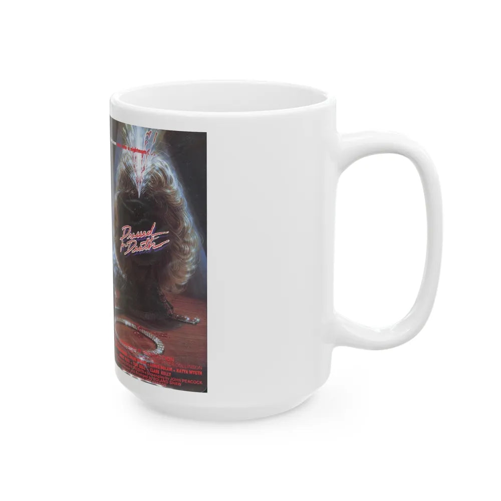 DRESSED FOR DEATH (VHS COVER) - White Coffee Mug-Go Mug Yourself