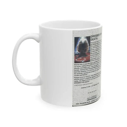 DRESSED FOR DEATH (VHS COVER) - White Coffee Mug - Go Mug Yourself