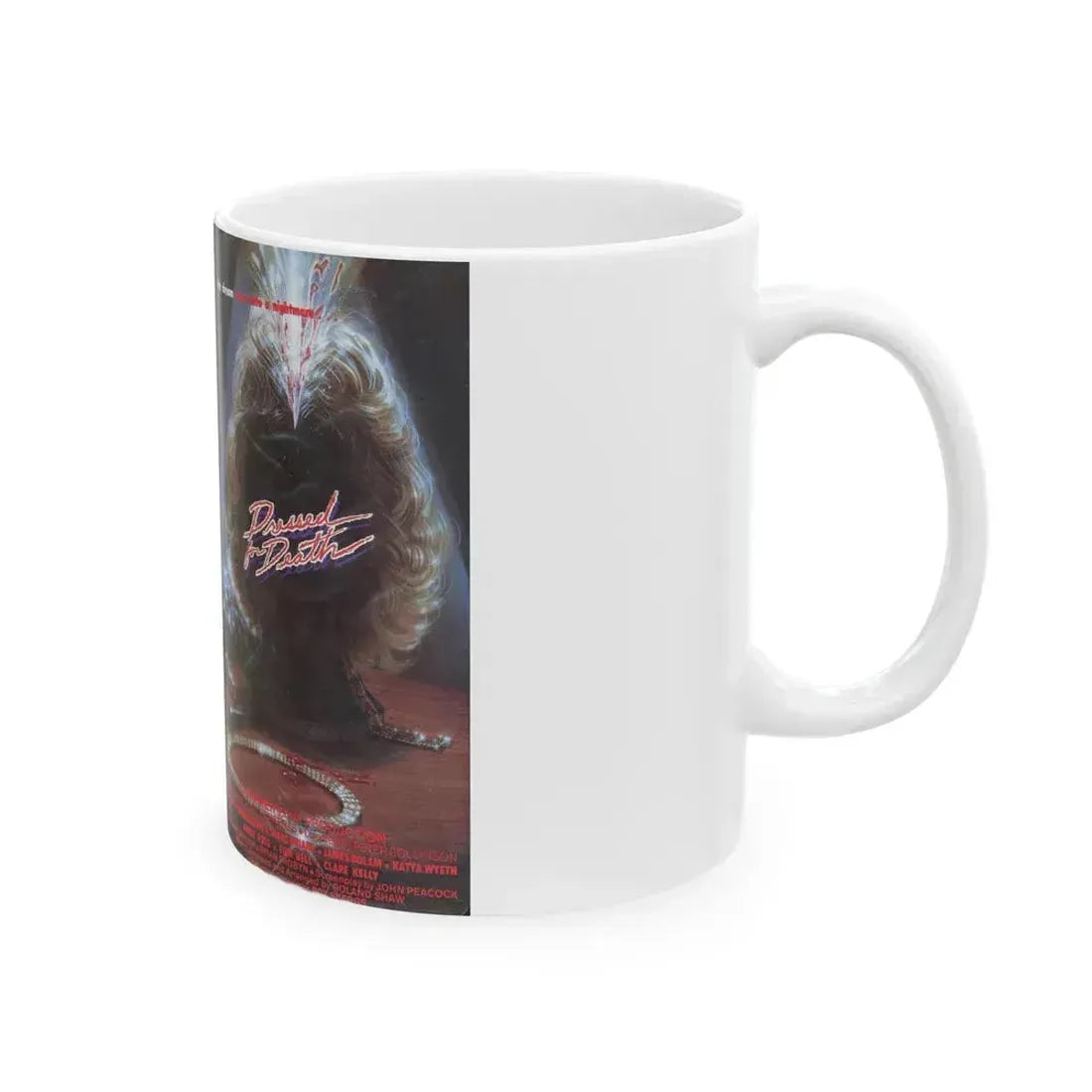 DRESSED FOR DEATH (VHS COVER) - White Coffee Mug - Go Mug Yourself
