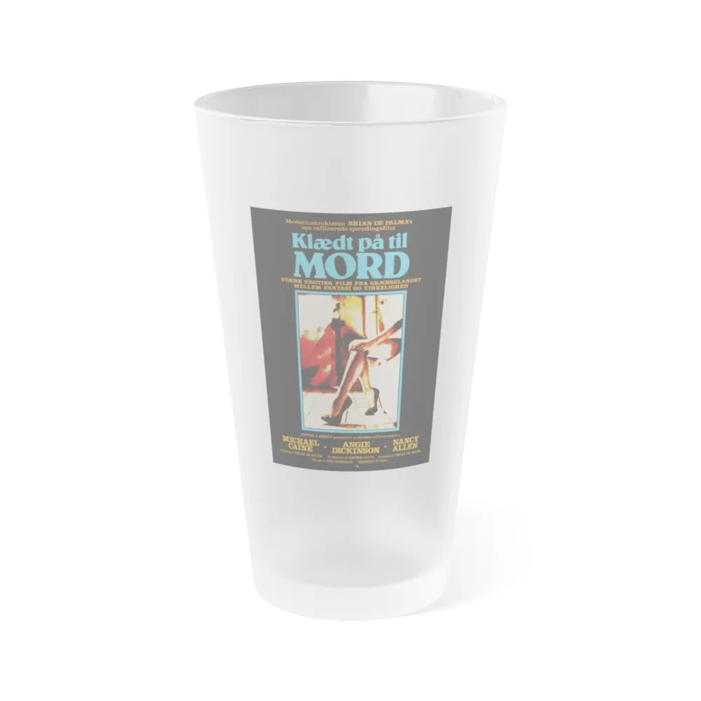 DRESSED TO KILL (DANISH) 1980 Movie Poster - Frosted Pint Glass 16oz-16oz-Frosted-Go Mug Yourself