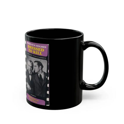 DRESSED TO KILL SHERLOCK HOLMES BASIL RATHBONE NIGEL BRUCE (VHS COVER) - Black Coffee Mug - Go Mug Yourself