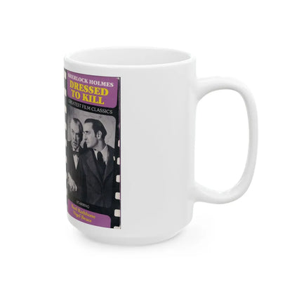 DRESSED TO KILL SHERLOCK HOLMES BASIL RATHBONE NIGEL BRUCE (VHS COVER) - White Coffee Mug-Go Mug Yourself