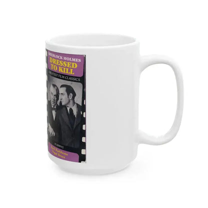 DRESSED TO KILL SHERLOCK HOLMES BASIL RATHBONE NIGEL BRUCE (VHS COVER) - White Coffee Mug - Go Mug Yourself