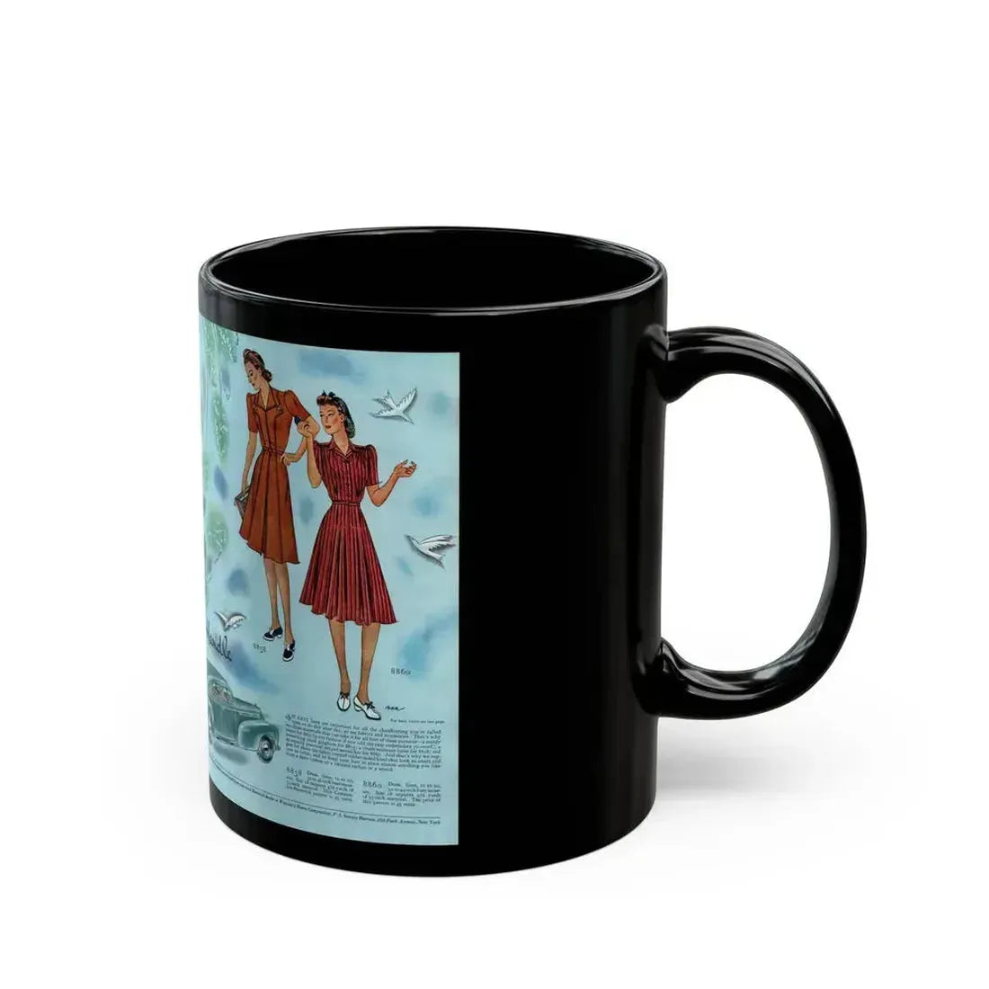 Dresses Easy to Handle, Woman's Home Companion, April 1940 - Black Coffee Mug - Go Mug Yourself
