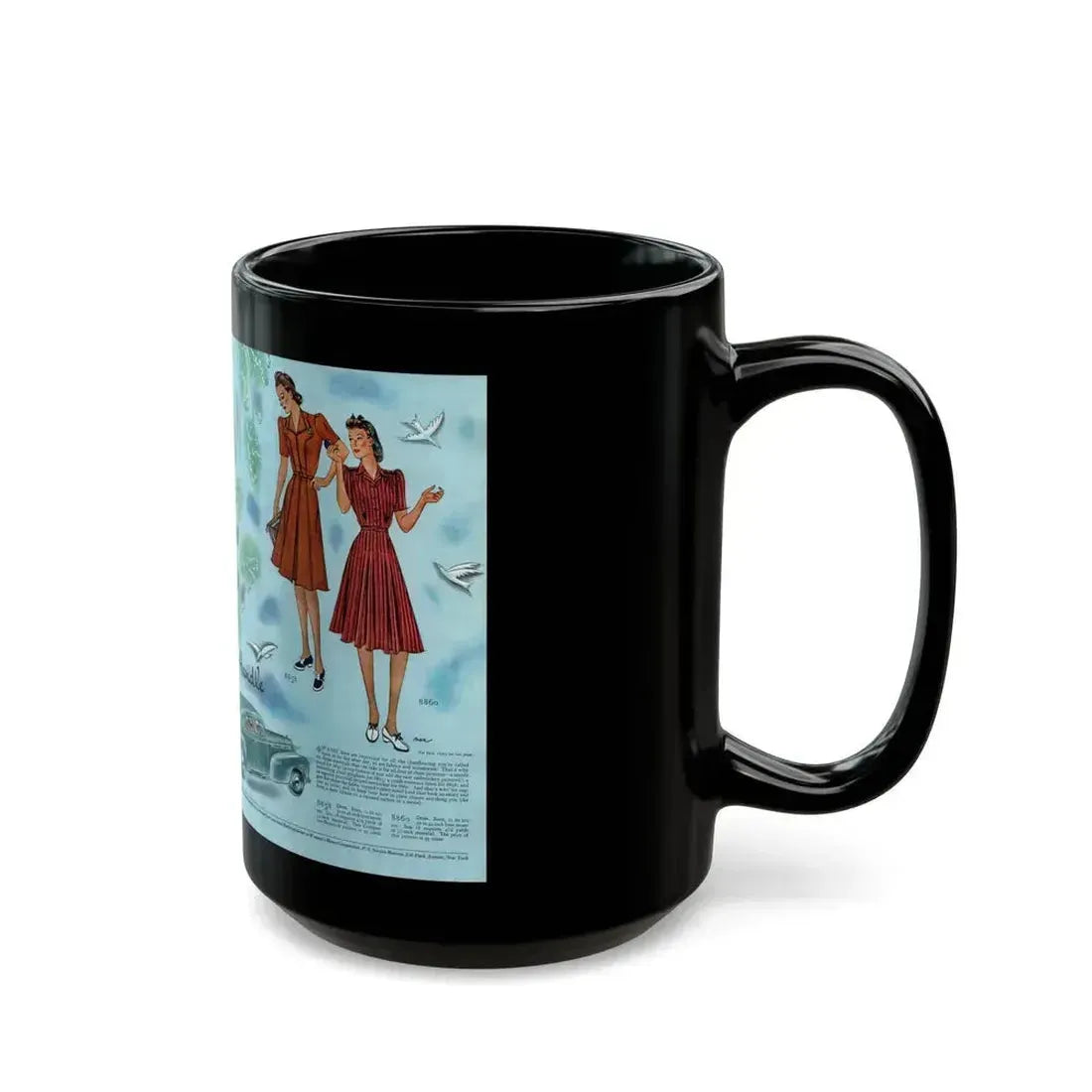 Dresses Easy to Handle, Woman's Home Companion, April 1940 - Black Coffee Mug - Go Mug Yourself