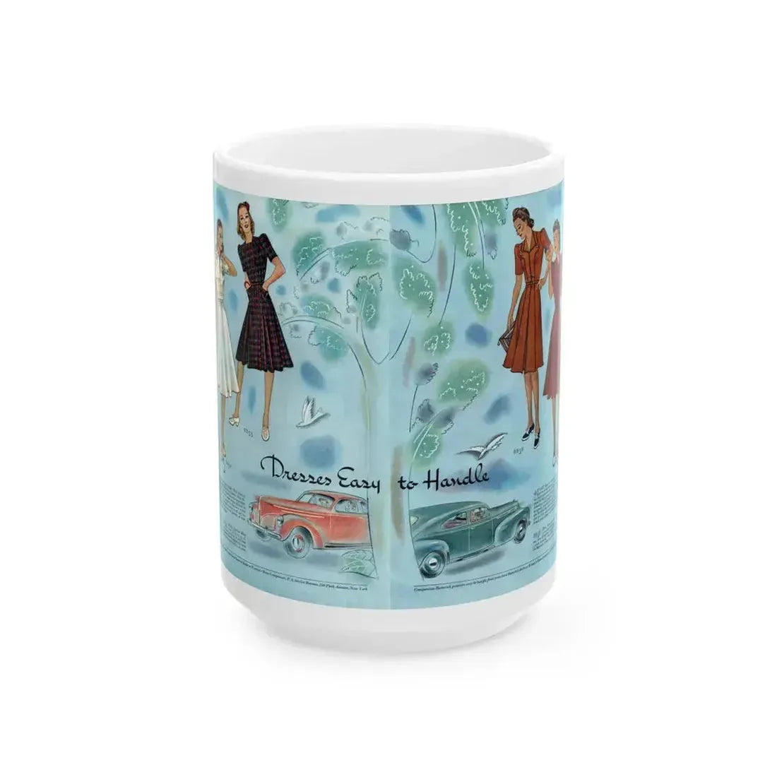 Dresses Easy to Handle, Woman's Home Companion, April 1940 - White Coffee Mug 15oz - Go Mug Yourself
