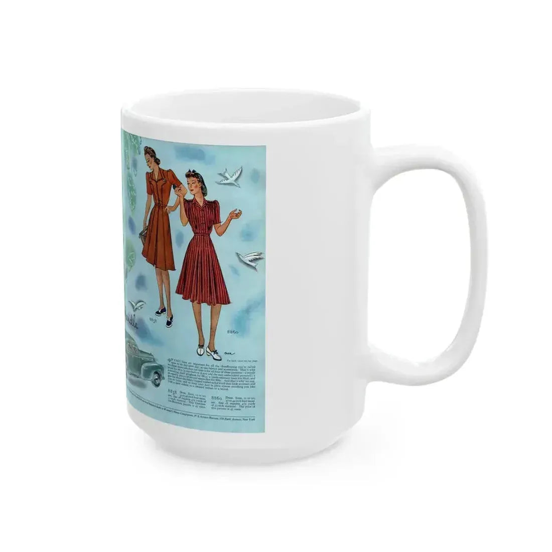 Dresses Easy to Handle, Woman's Home Companion, April 1940 - White Coffee Mug - Go Mug Yourself