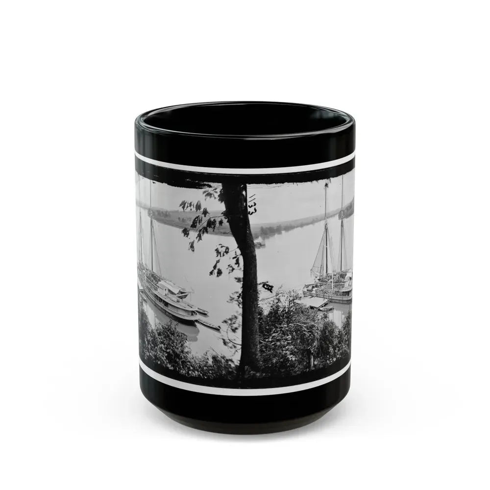 Drewry's Bluff, Va. Federal Transports With Cargoes Of Artillery On The James (U.S. Civil War) Black Coffee Mug 15oz - Go Mug Yourself