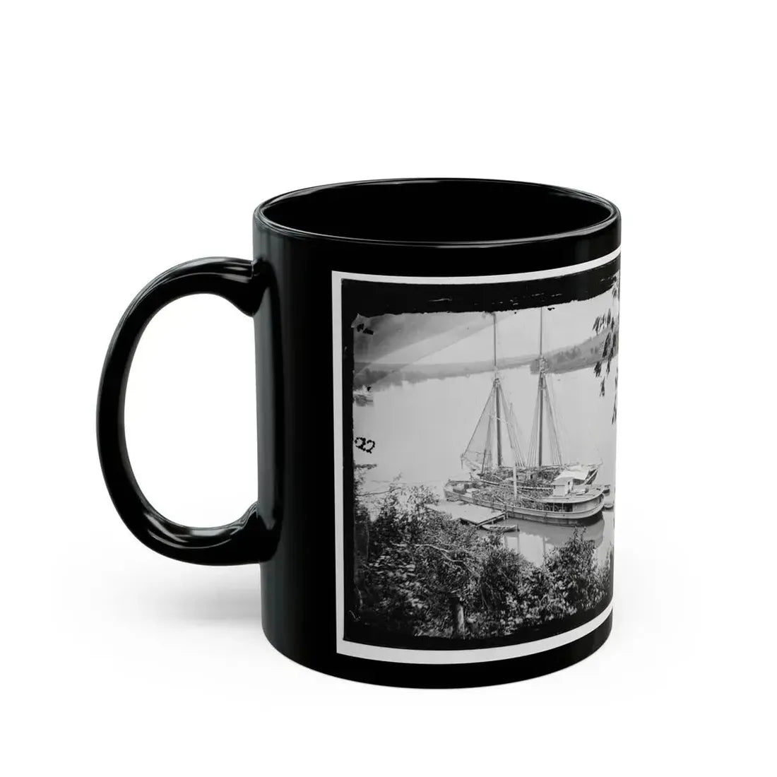 Drewry's Bluff, Va. Federal Transports With Cargoes Of Artillery On The James (U.S. Civil War) Black Coffee Mug - Go Mug Yourself