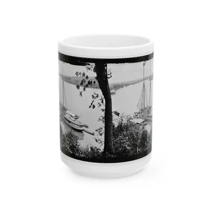 Drewry's Bluff, Va. Federal Transports With Cargoes Of Artillery On The James (U.S. Civil War) White Coffee Mug 15oz - Go Mug Yourself