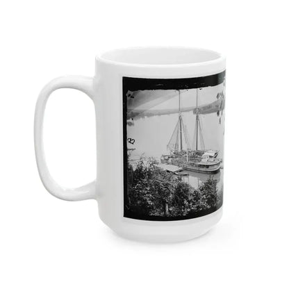 Drewry's Bluff, Va. Federal Transports With Cargoes Of Artillery On The James (U.S. Civil War) White Coffee Mug - Go Mug Yourself