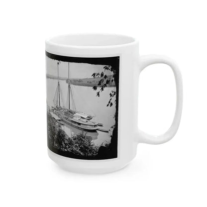 Drewry's Bluff, Va. Federal Transports With Cargoes Of Artillery On The James (U.S. Civil War) White Coffee Mug - Go Mug Yourself
