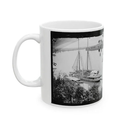 Drewry's Bluff, Va. Federal Transports With Cargoes Of Artillery On The James (U.S. Civil War) White Coffee Mug - Go Mug Yourself