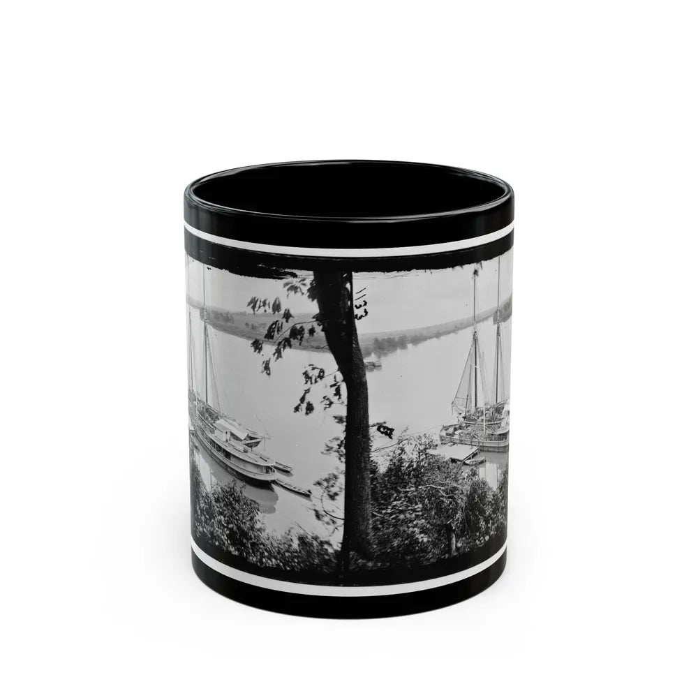 Drewry's Bluff, Va. Federal Transports With Cargoes Of Artillery On The James (U.S. Civil War) Black Coffee Mug-11oz-Go Mug Yourself