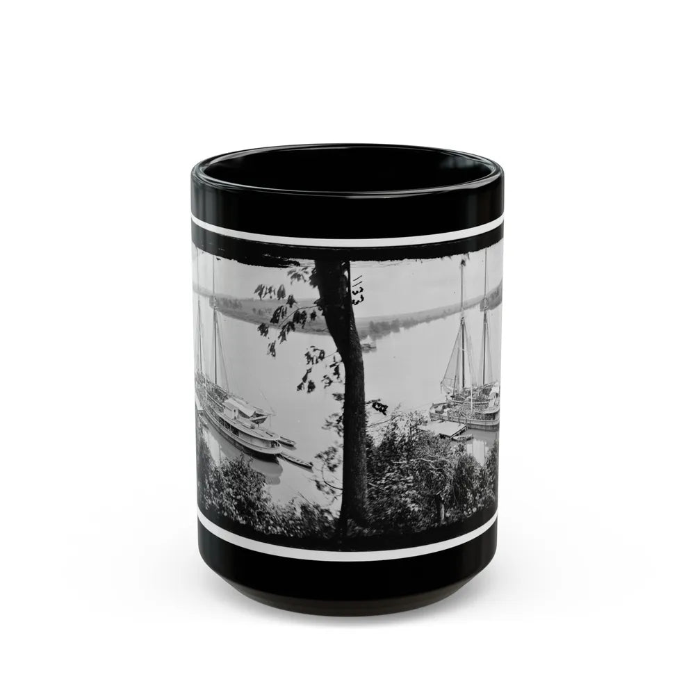 Drewry's Bluff, Va. Federal Transports With Cargoes Of Artillery On The James (U.S. Civil War) Black Coffee Mug-15oz-Go Mug Yourself