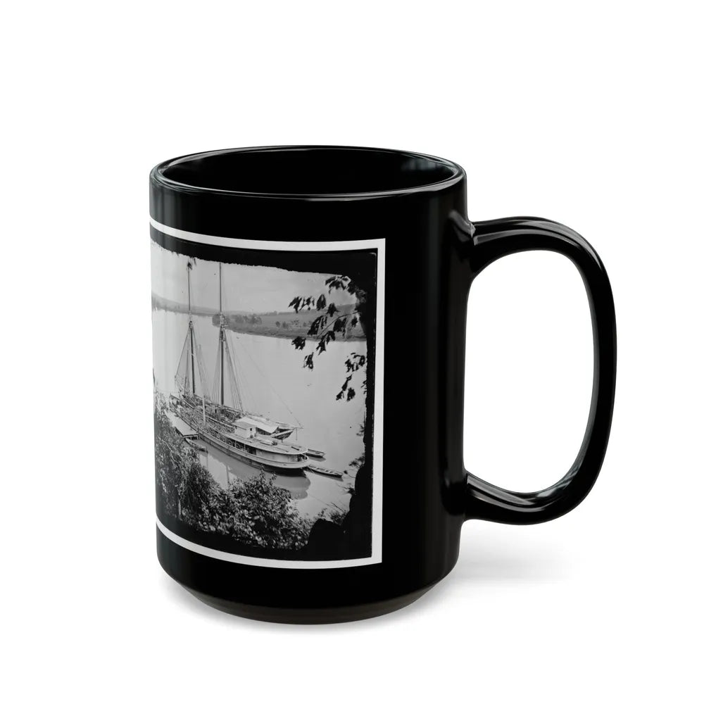 Drewry's Bluff, Va. Federal Transports With Cargoes Of Artillery On The James (U.S. Civil War) Black Coffee Mug-Go Mug Yourself