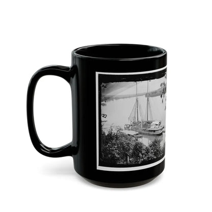 Drewry's Bluff, Va. Federal Transports With Cargoes Of Artillery On The James (U.S. Civil War) Black Coffee Mug-Go Mug Yourself