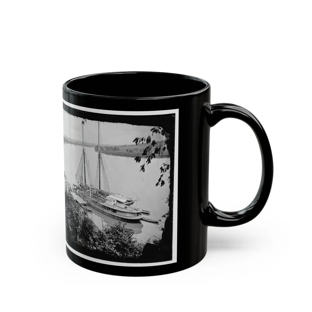 Drewry's Bluff, Va. Federal Transports With Cargoes Of Artillery On The James (U.S. Civil War) Black Coffee Mug-Go Mug Yourself