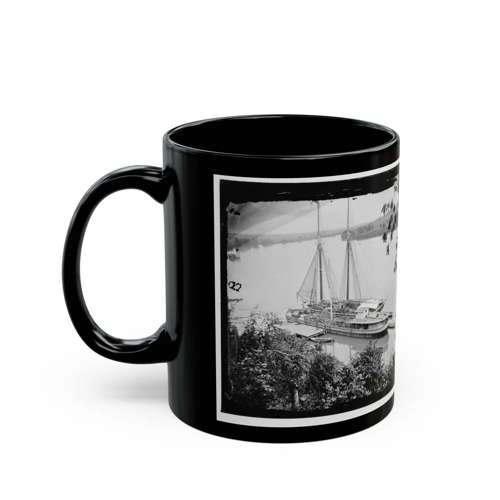 Drewry's Bluff, Va. Federal Transports With Cargoes Of Artillery On The James (U.S. Civil War) Black Coffee Mug-Go Mug Yourself