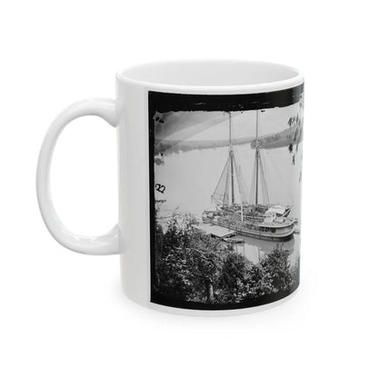 Drewry's Bluff, Va. Federal Transports With Cargoes Of Artillery On The James (U.S. Civil War) White Coffee Mug-Go Mug Yourself