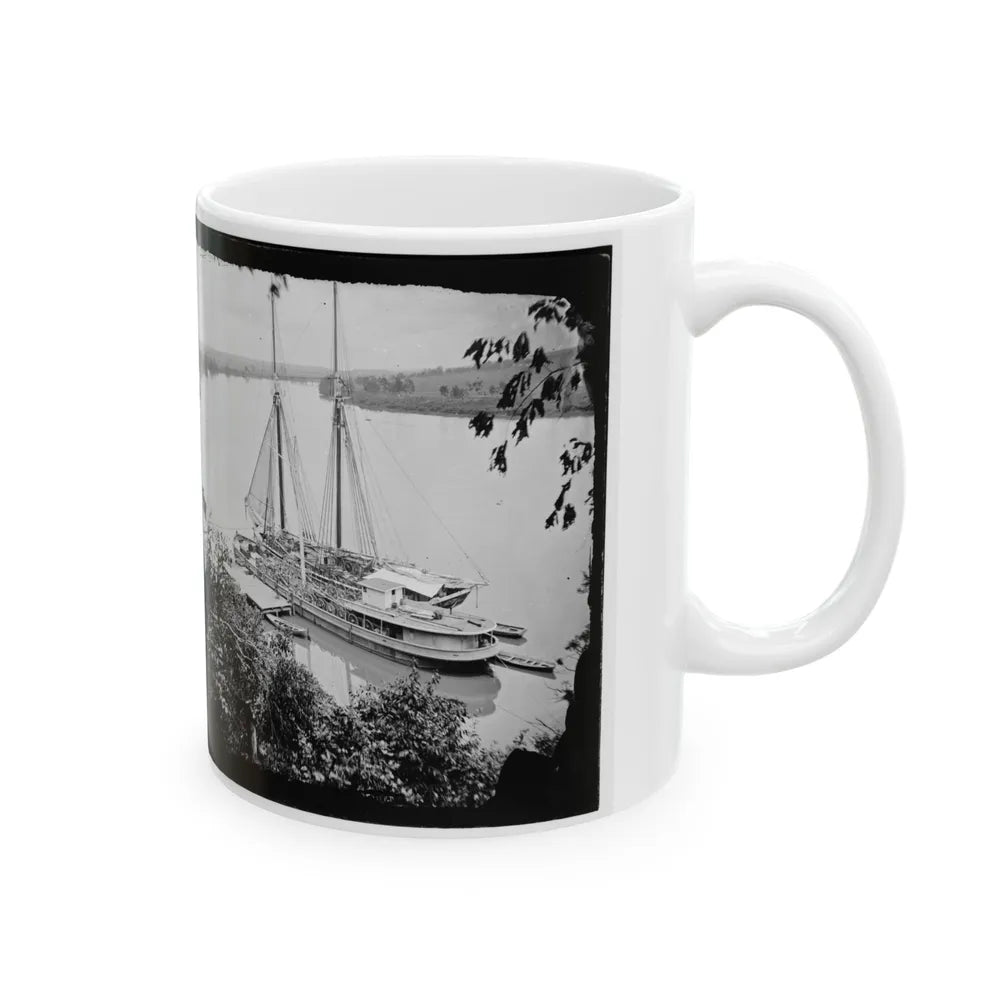 Drewry's Bluff, Va. Federal Transports With Cargoes Of Artillery On The James (U.S. Civil War) White Coffee Mug-Go Mug Yourself